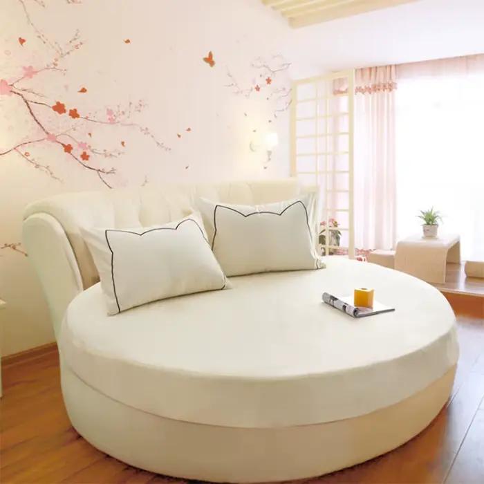 Draps de Lit Ronds en Coton Pur