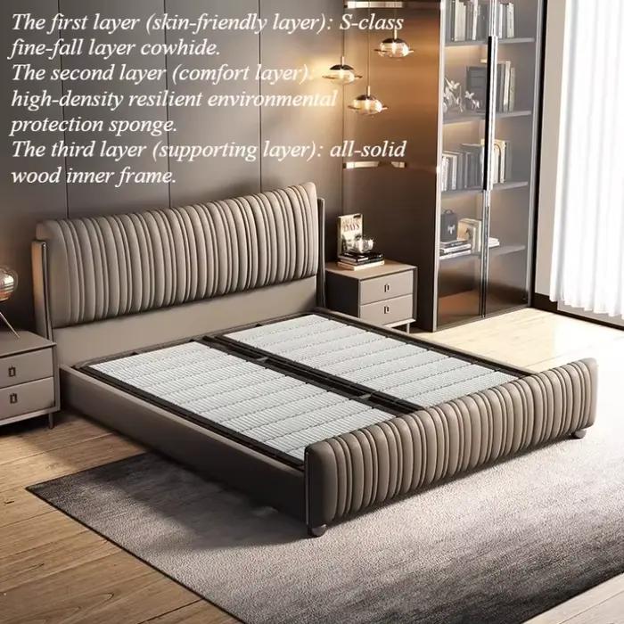 Lit de luxe avec tête de lit et rangement