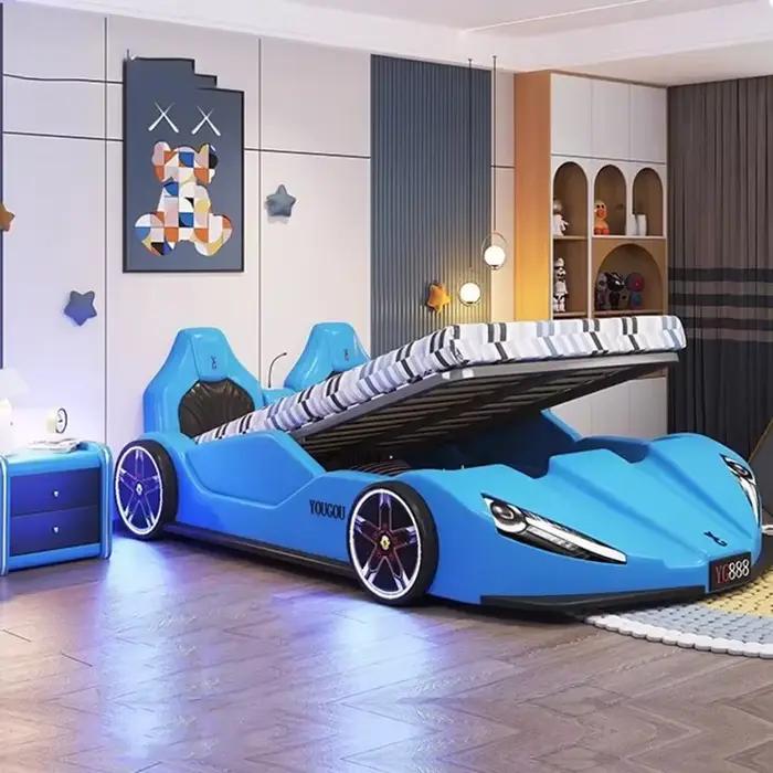 # Offres spéciales haut de gamme chambre sommiers enfants cadres de luxe noir King Size garçons voiture lit