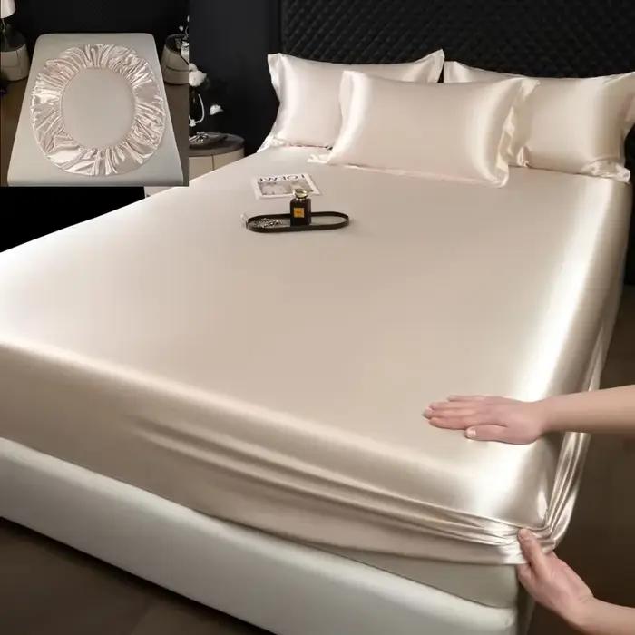 Ensemble de 3 draps en soie de mûrier 100% haut de gamme avec taie d'oreiller