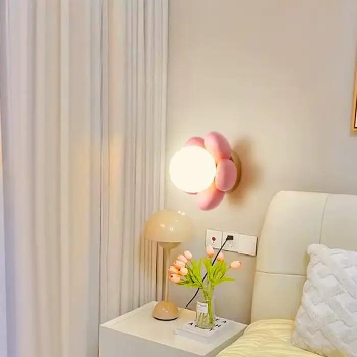 Chambre d'enfant mur LED lampe moderne résine corps fleur Style