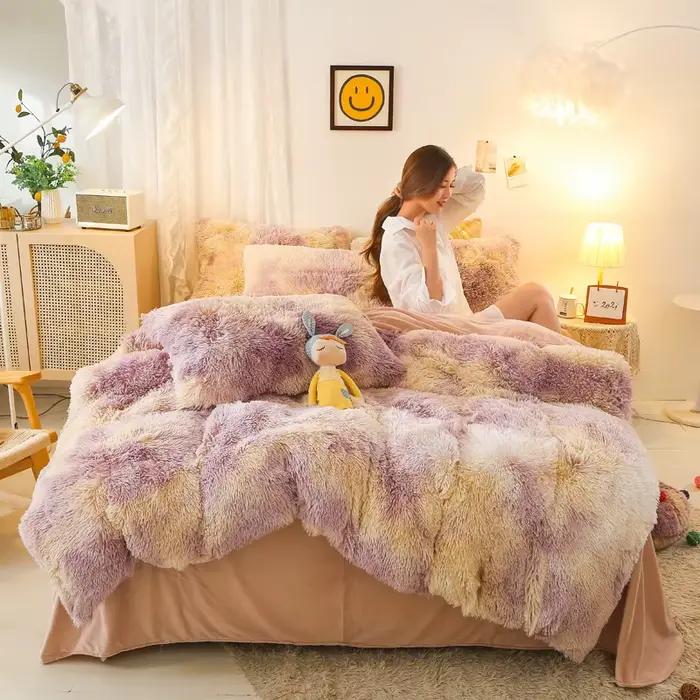 Parure de lit en flanelle et peluche