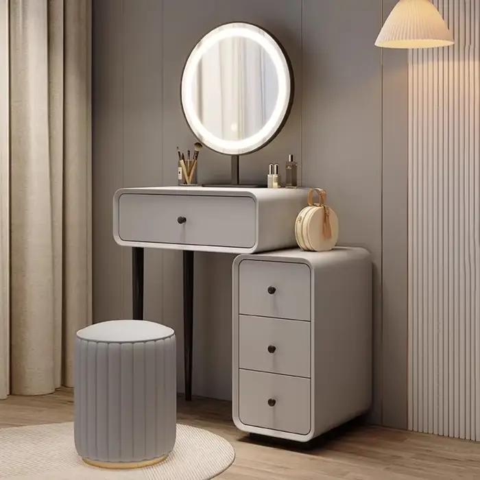 Organisateur noir coiffeuse miroir fleur tiroir maquillage