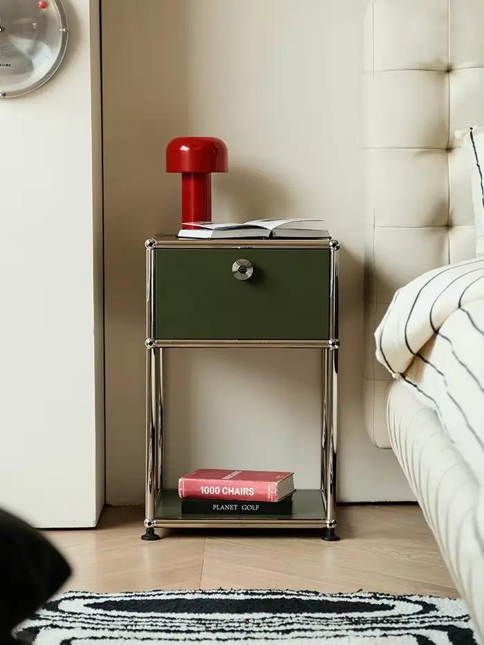 Tables de chevet en métal en acier inoxydable