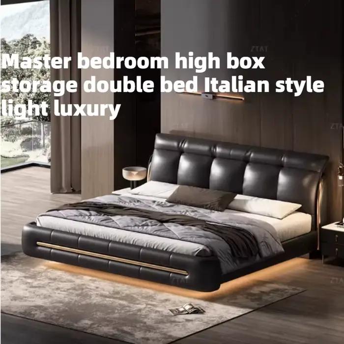 Lit en cuir 200x220cm pour 2 personnes