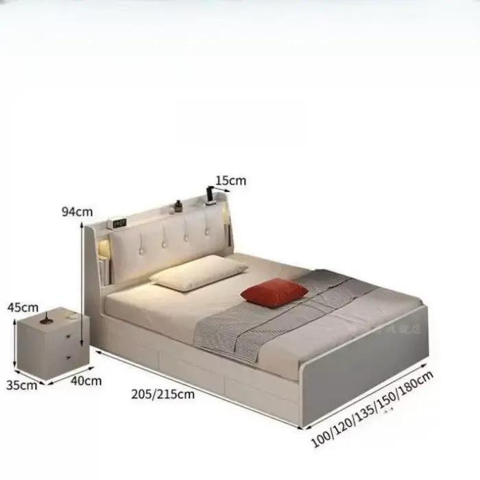Lits de chambre japonais style loft 180x200 Queen avec rangement unique
