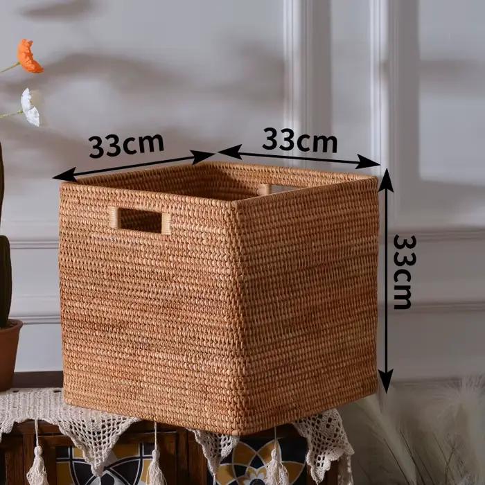 Panier de rangement de tissage en rotin