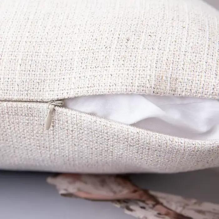 Housse de coussin en lin rustique
