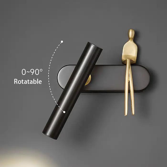 Lampe murale rotative en cuivre