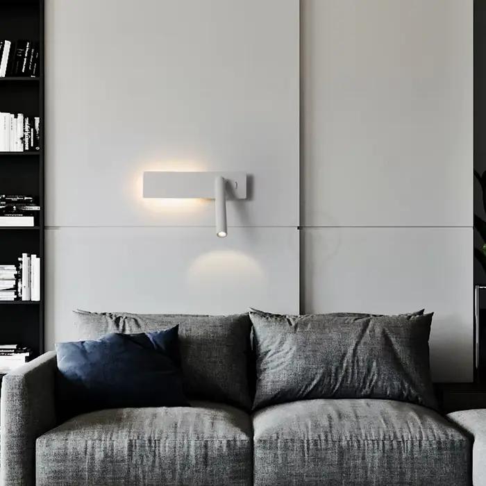 Lampe de chevet nordique blanche applique LED chambre lecture