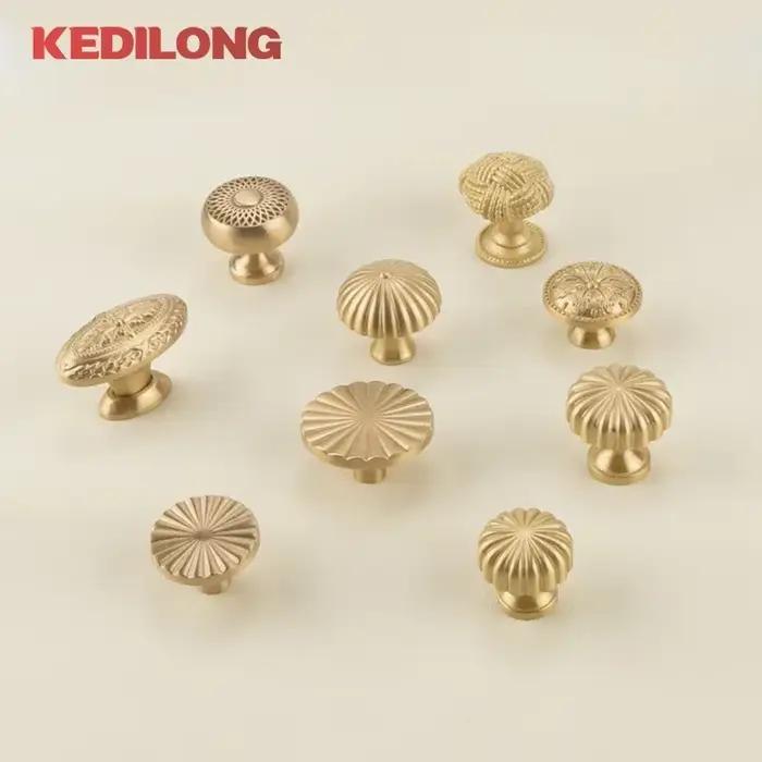 KEDLO style européen minimaliste en laiton massif armoire bricolage tirer poignée classique luxe tiroir or bouton porte