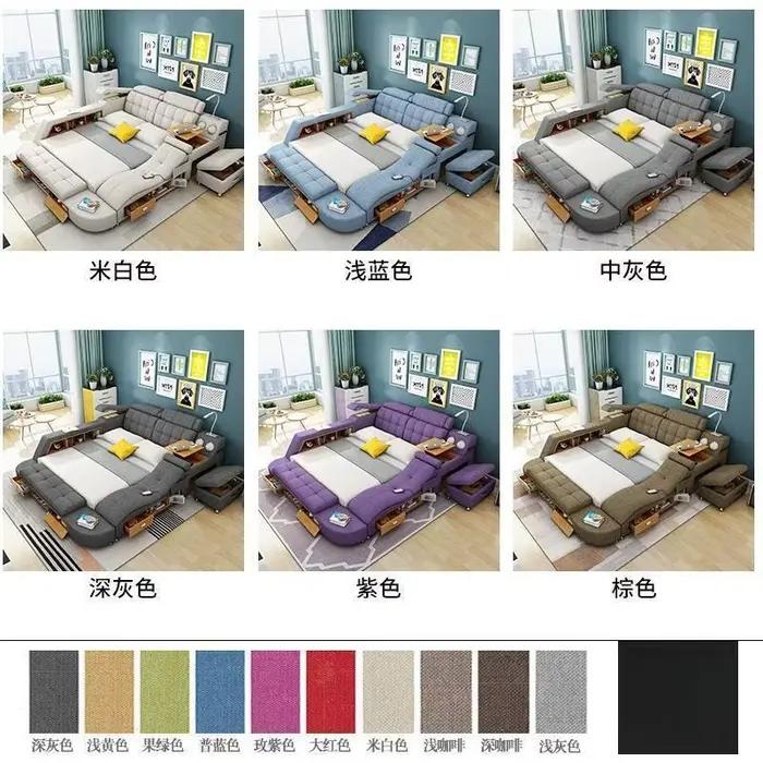 Têtes De lit françaises lits doubles salons modernes cadres De lit Queen Smart Camas De dortoir accessoires De meubles De chambre à coucher