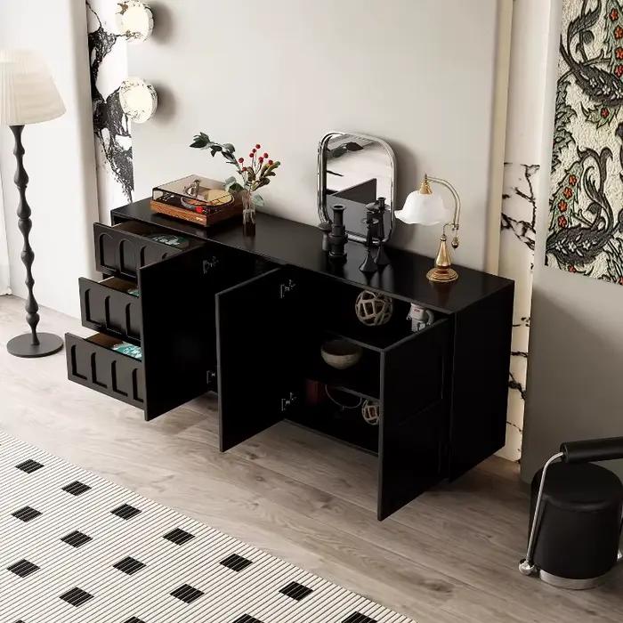 Grande armoire d'angle noire