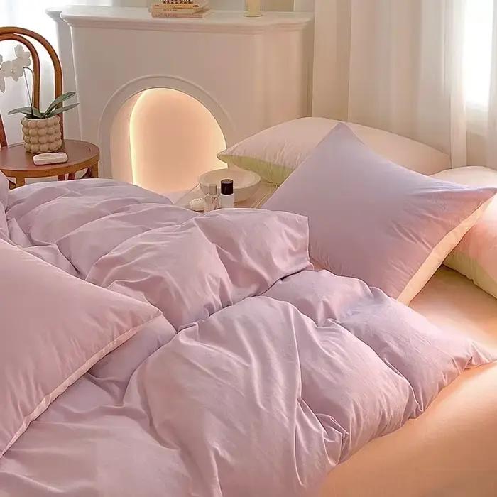 Parure de lit Simple et Fraîche pour lit Queen