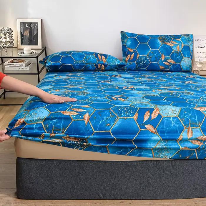 Illant de lit imprimé en polyester avec bande élastique