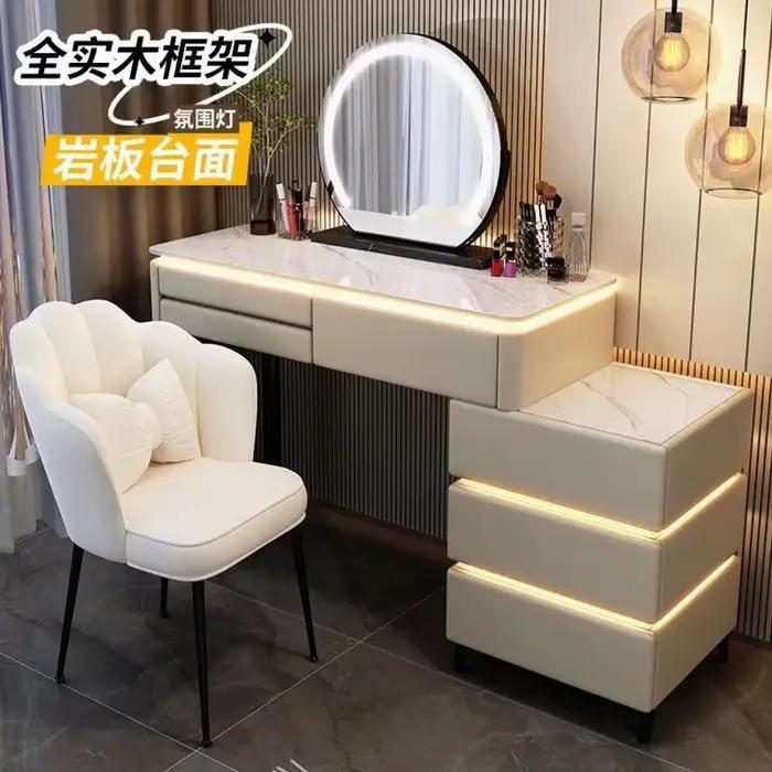 Commode en bois massif chambre principale coiffeuse haut de gamme Simple moderne petit appartement