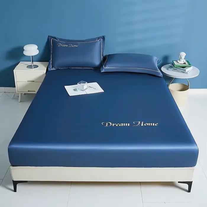 Drap-housse en rayonne satinée lisse