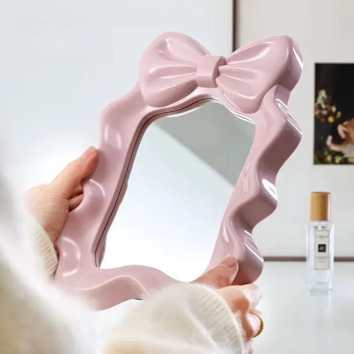 Miroir de maquillage de bureau à volants