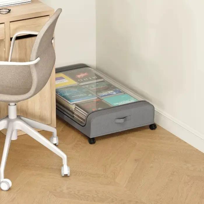 Boîte de rangement anti-poussière sous le lit avec roulettes