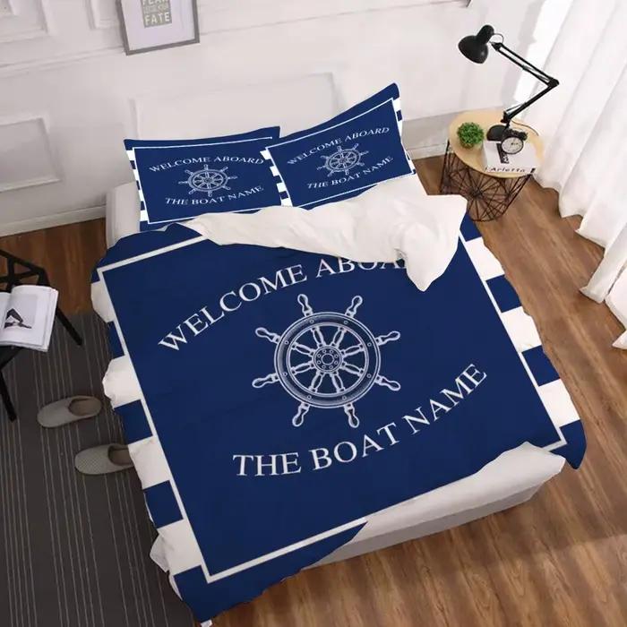 Parures de lit nautiques Tex avec nom personnalisé