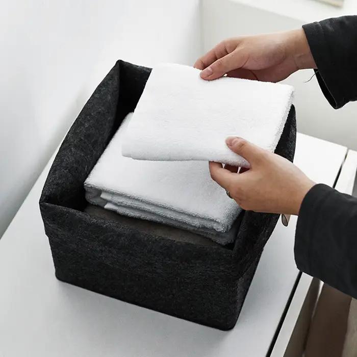 Paniers de rangement en feutre pour vêtements variés