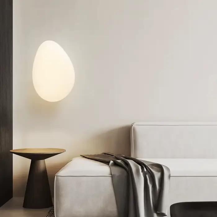 Lampe murale galets salon hôtel fond applique