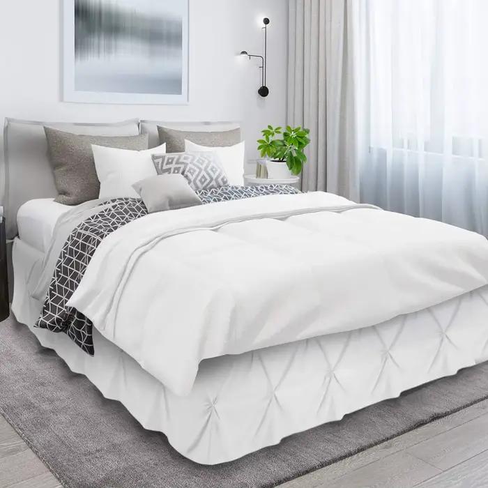 Jupe de lit blanche de qualité hôtel