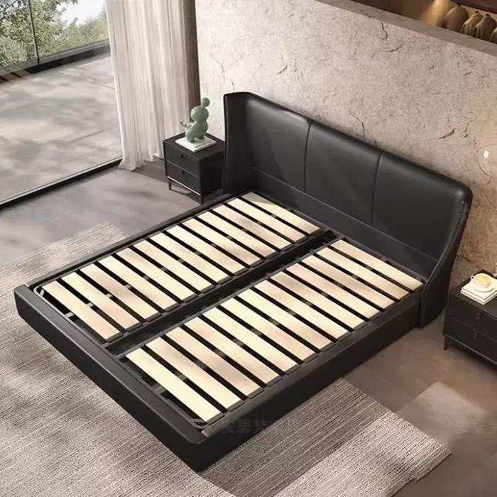 Lit double moderne et minimaliste avec tête de lit