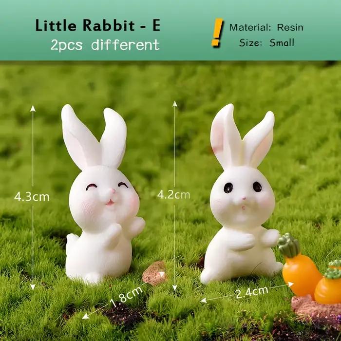 Petit lapin carotte Miniature Figurine chou Animal pâques décor à la maison jardin gâteau décoration accessoires moderne Figure résine