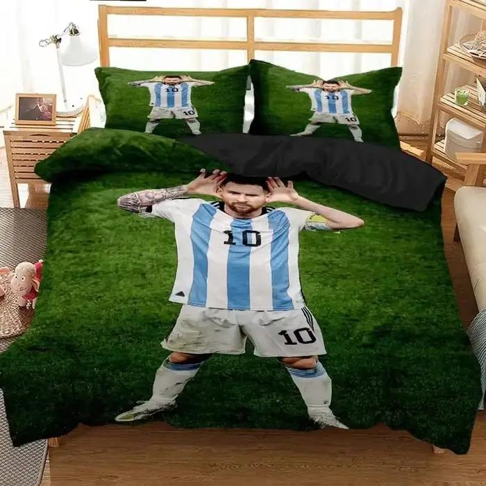 Messi Football Superstar ensemble de literie 3D imprimé fc barcelone housse de couette