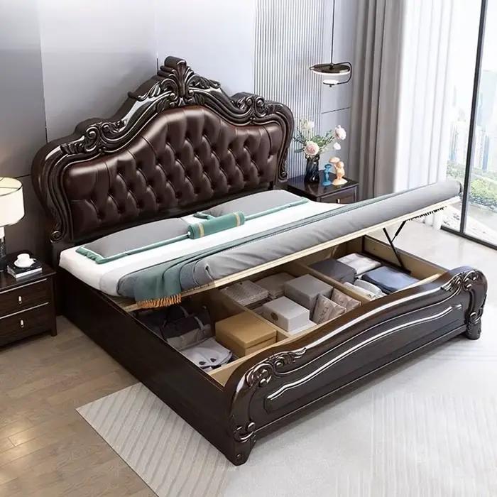 Lit King Size Moderne de Luxe avec Rangement