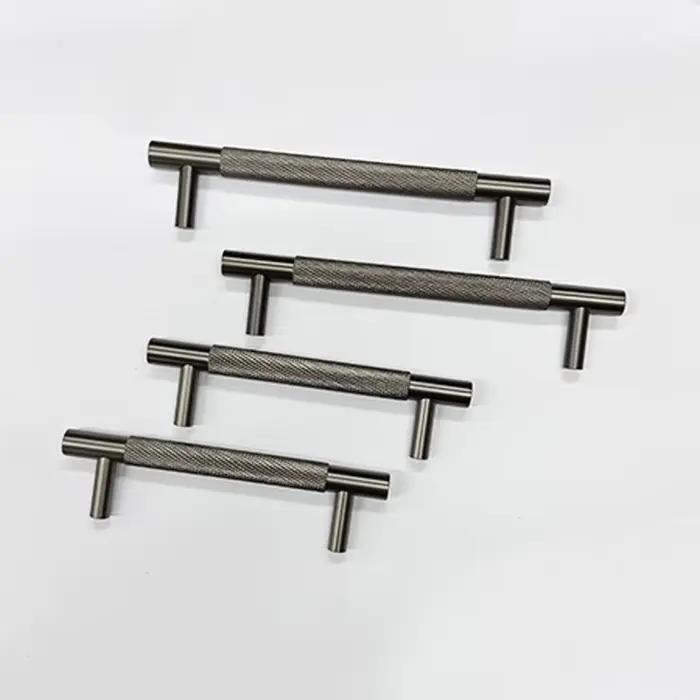 Poignée d'armoire en laiton gris pistolet