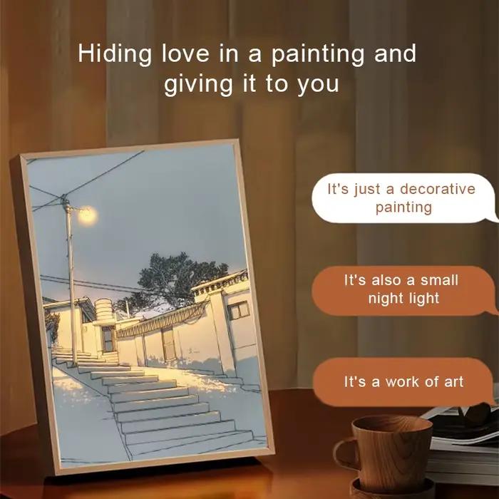 INS LED lumière décorative peinture chevet photo japon Anime Style créatif moderne simuler soleil dessin veilleuse cadeau