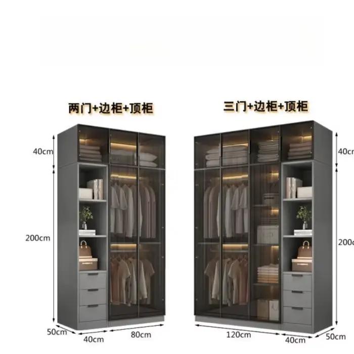 Esthétique noir Dressing armoire affichage étanche luxe placard