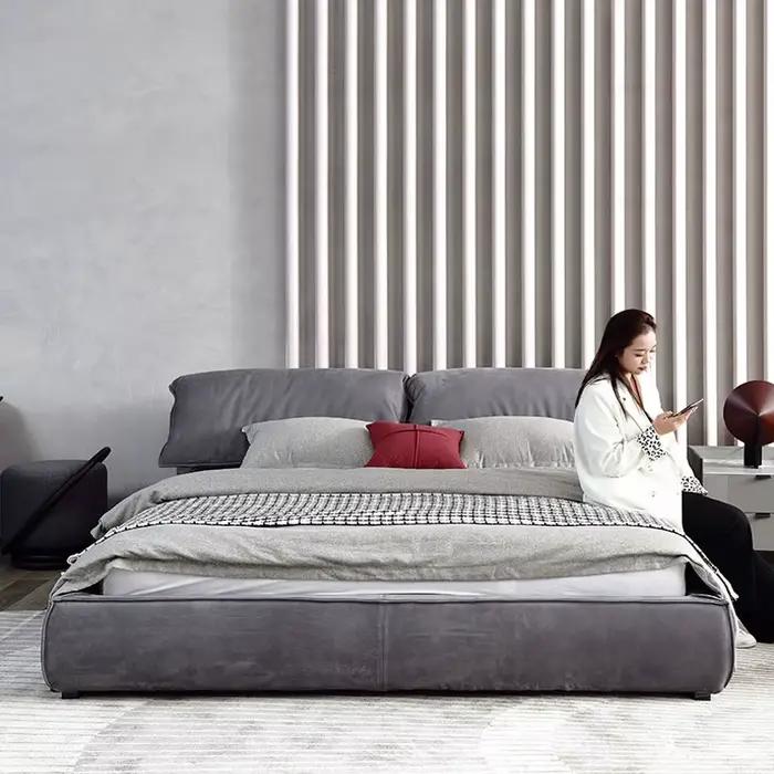 Lit en tissu minimaliste moderne