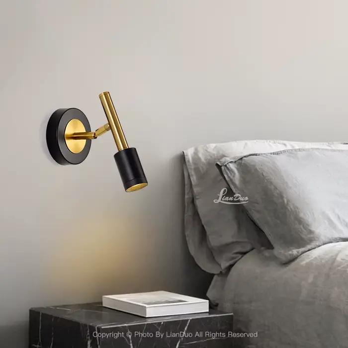 Lampes murales de luxe modernes en or pour chambre à coucher