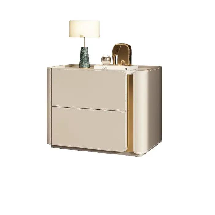 Table de chevet compacte avec tiroirs