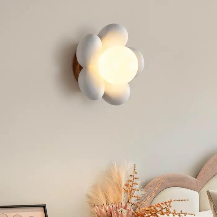 Chambre d'enfant mur LED lampe moderne résine corps fleur Style