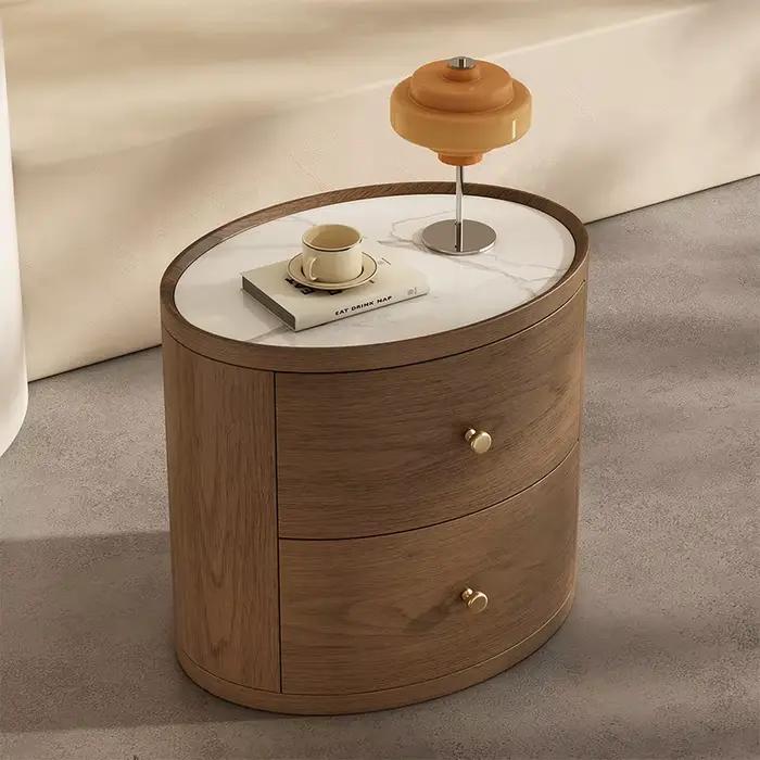Table de chevet esthétique vintage avec tiroirs