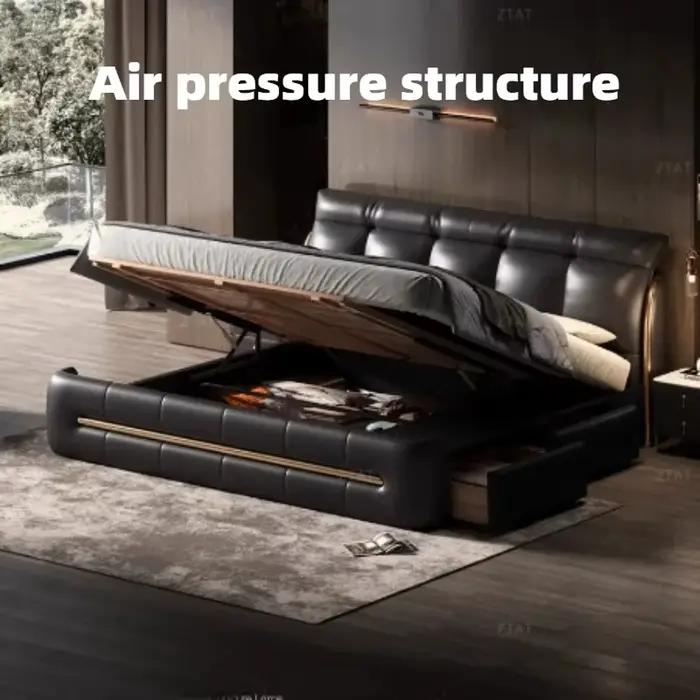 Lit en cuir 200x220cm pour 2 personnes