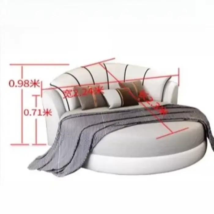 Lit Queen Minimaliste de Luxe avec Cadre et Rangement 200x200cm