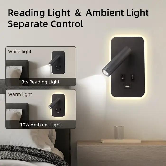 Lampe murale LED de chevet pour chambre à coucher