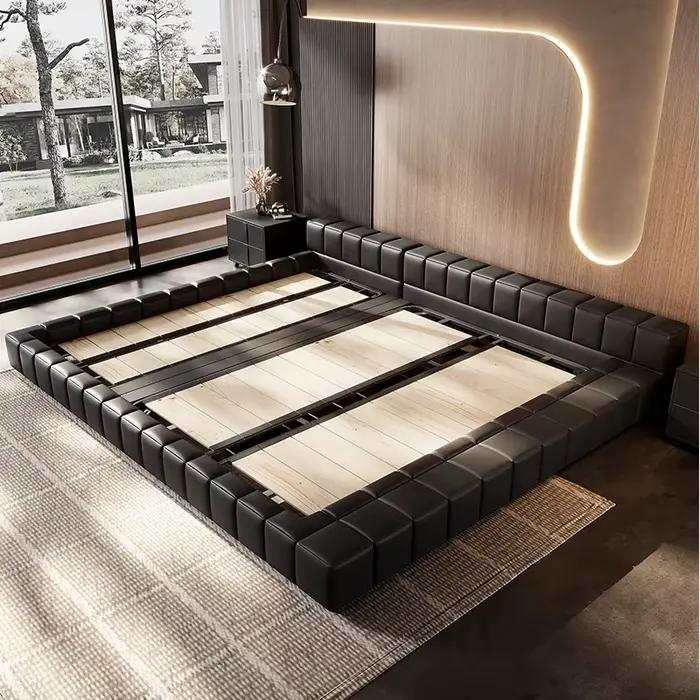 Cadres rembourrés rangement de lit minimaliste européen lit fantaisie filles luxe tête de lit Muebles Para El Hogar meubles de maison