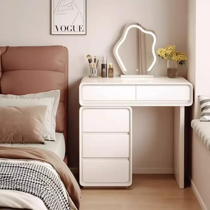 Tabouret miroir coiffeuse tiroir rangement moderne maquillage