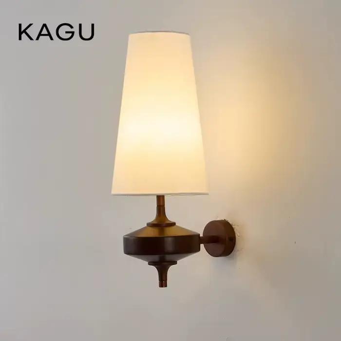 KAGU – applique murale vintage française en bois massif, style rétro, pour chambre à coucher, salon, éclairage rustique et chaleureux pour la maison, luminaire de chevet