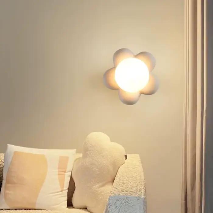 Chambre d'enfant mur LED lampe moderne résine corps fleur Style