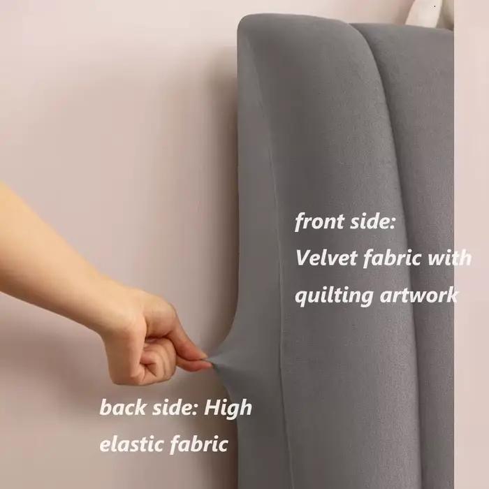 Housse de tête de lit matelassée en peluche tout compris