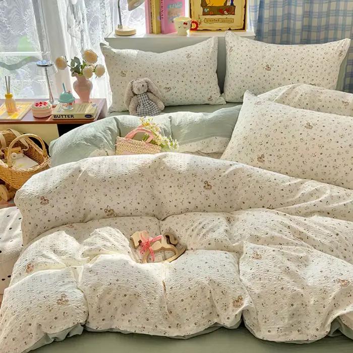 Parure de lit imprimée style Ins en coton pur