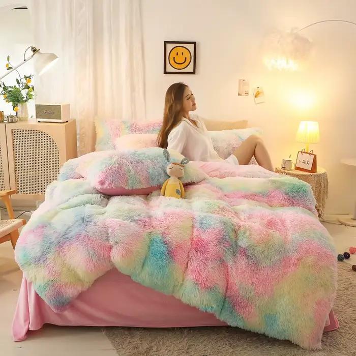 Parure de lit en flanelle et peluche