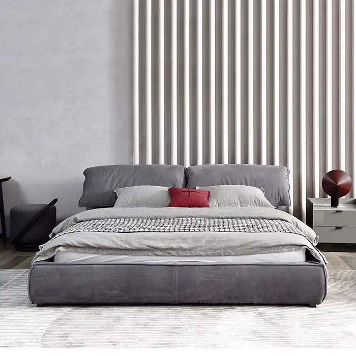 Lit en tissu minimaliste moderne